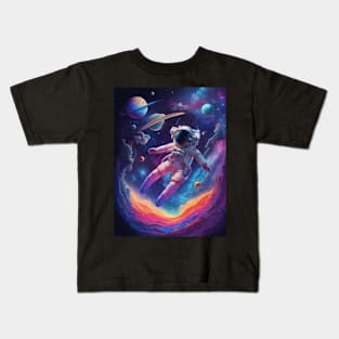 Astronaut in Cosmic Bliss Kids T-Shirt